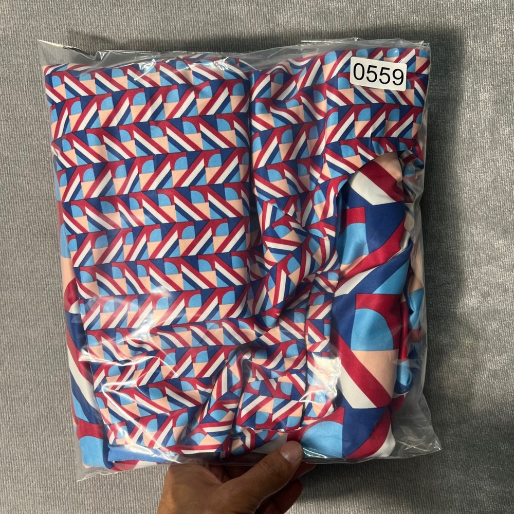 Maggy London Woman Geometric Print Sleeveless Sheath Dress Cyan Blue Red 22W NEW - Picture 8 of 8